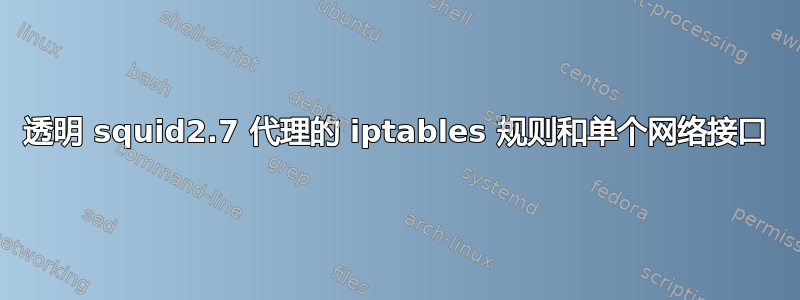 透明 squid2.7 代理的 iptables 规则和单个网络接口