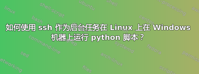 如何使用 ssh 作为后台任务在 Linux 上在 Windows 机器上运行 python 脚本？