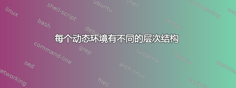 每个动态环境有不同的层次结构