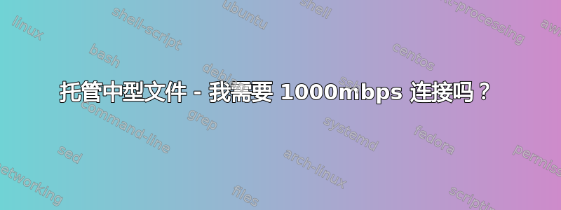 托管中型文件 - 我需要 1000mbps 连接吗？