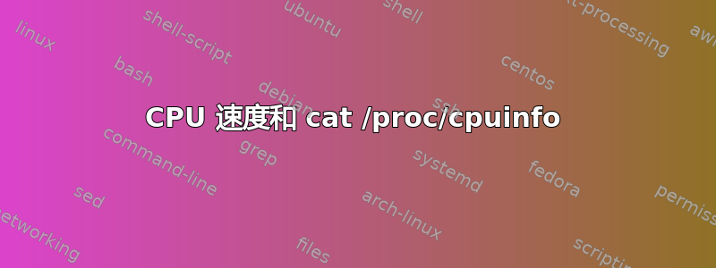 CPU 速度和 cat /proc/cpuinfo