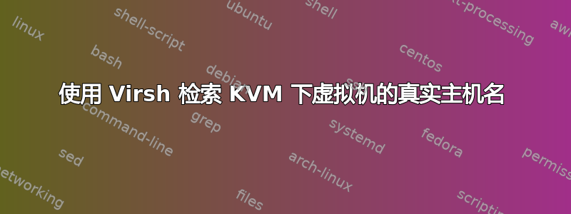 使用 Virsh 检索 KVM 下虚拟机的真实主机名