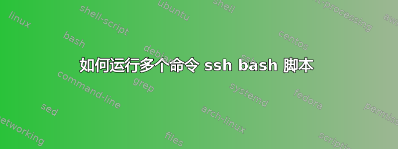 如何运行多个命令 ssh bash 脚本