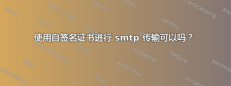 使用自签名证书进行 smtp 传输可以吗？