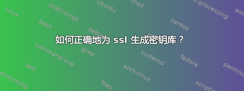 如何正确地为 ssl 生成密钥库？