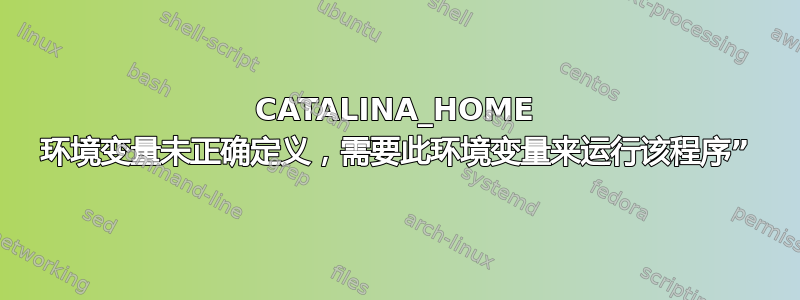 CATALINA_HOME 环境变量未正确定义，需要此环境变量来运行该程序”