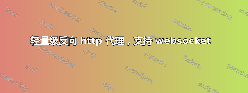 轻量级反向 http 代理，支持 websocket 