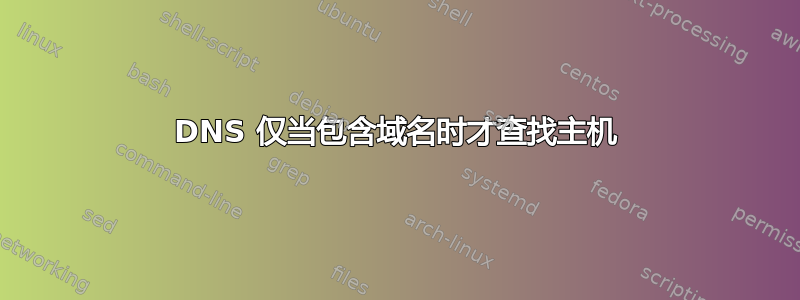 DNS 仅当包含域名时才查找主机