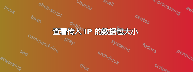 查看传入 IP 的数据包大小