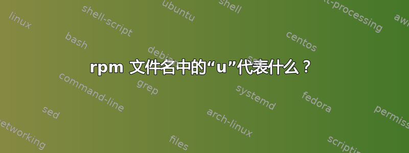 rpm 文件名中的“u”代表什么？