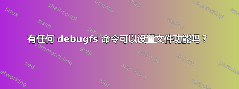 有任何 debugfs 命令可以设置文件功能吗？