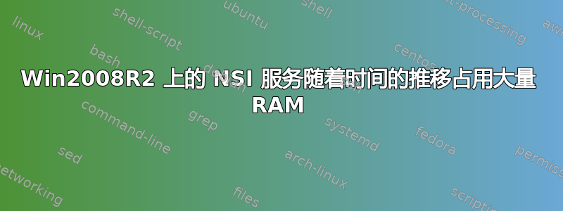 Win2008R2 上的 NSI 服务随着时间的推移占用大量 RAM