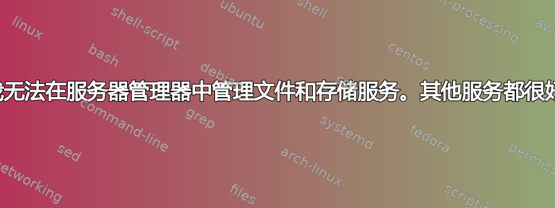 我无法在服务器管理器中管理文件和存储服务。其他服务都很好