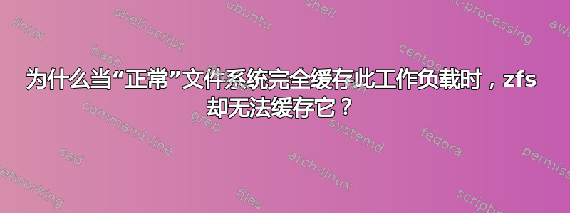 为什么当“正常”文件系统完全缓存此工作负载时，zfs 却无法缓存它？