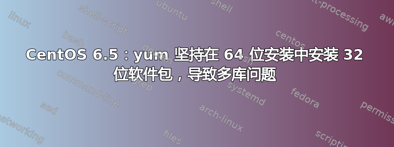 CentOS 6.5：yum 坚持在 64 位安装中安装 32 位软件包，导致多库问题