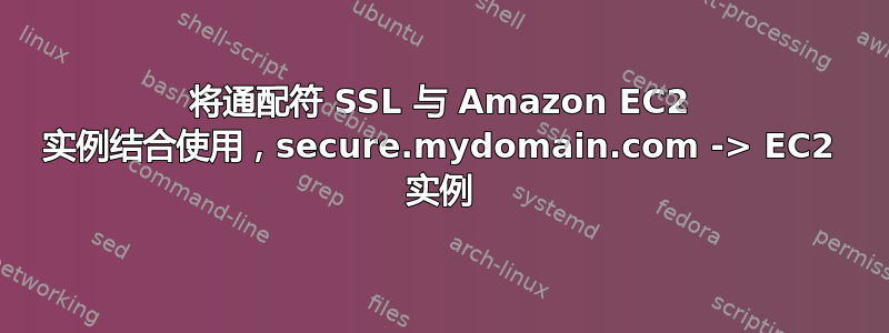 将通配符 SSL 与 Amazon EC2 实例结合使用，secure.mydomain.com -> EC2 实例