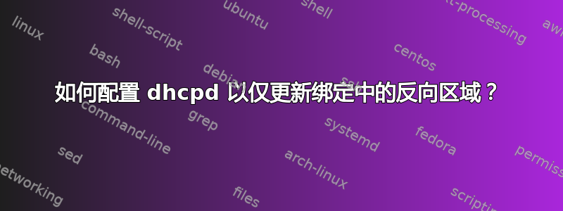 如何配置 dhcpd 以仅更新绑定中的反向区域？