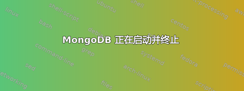 MongoDB 正在启动并终止