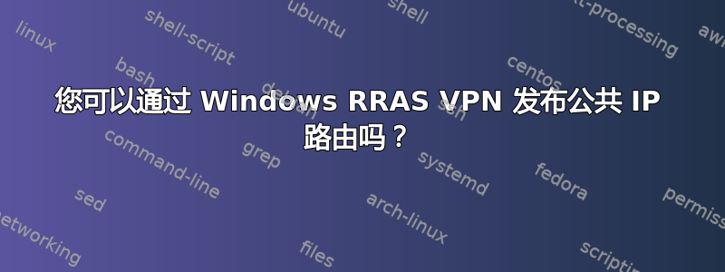 您可以通过 Windows RRAS VPN 发布公共 IP 路由吗？