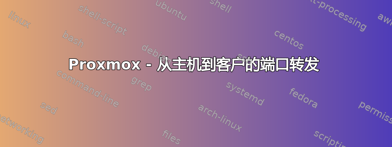 Proxmox - 从主机到客户的端口转发