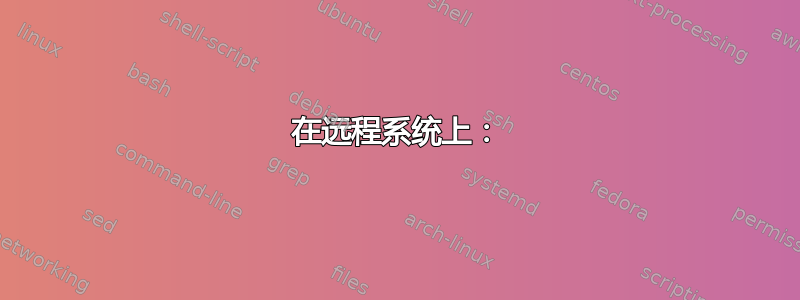 在远程系统上：