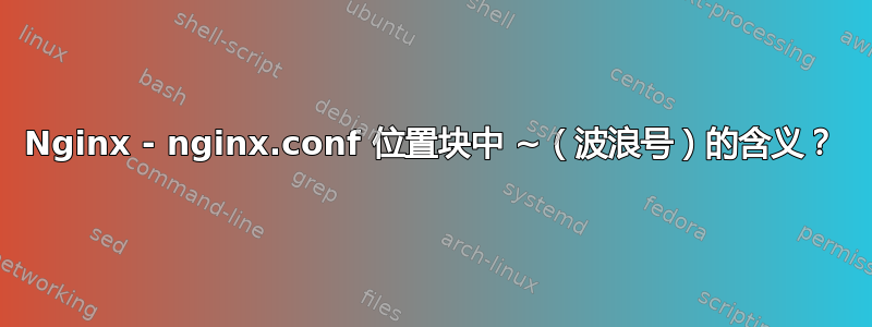 Nginx - nginx.conf 位置块中 ~（波浪号）的含义？