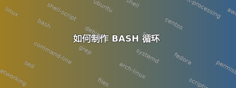 如何制作 BASH 循环