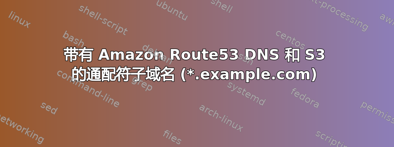 带有 Amazon Route53 DNS 和 S3 的通配符子域名 (*.example.com)