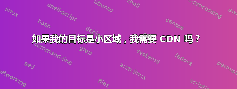 如果我的目标是小区域，我需要 CDN 吗？