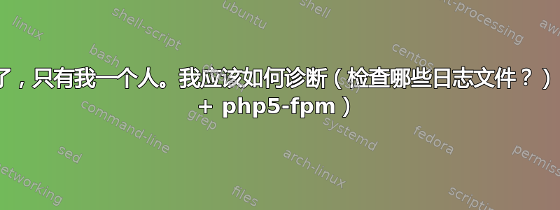 网站瘫痪了，只有我一个人。我应该如何诊断（检查哪些日志文件？）（Nginx + php5-fpm）