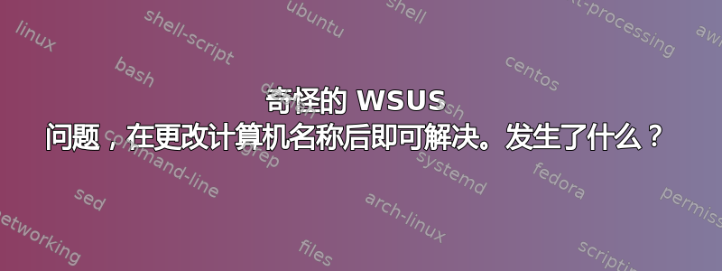 奇怪的 WSUS 问题，在更改计算机名称后即可解决。发生了什么？