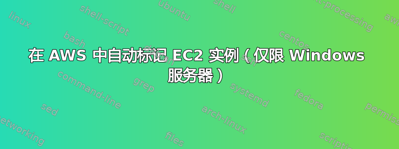 在 AWS 中自动标记 EC2 实例（仅限 Windows 服务器）