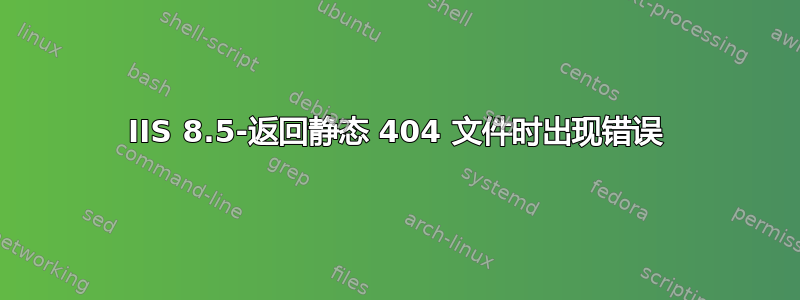 IIS 8.5-返回静态 404 文件时出现错误