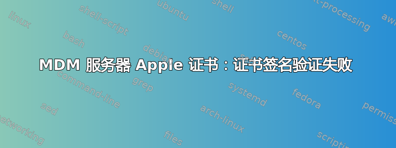 MDM 服务器 Apple 证书：证书签名验证失败