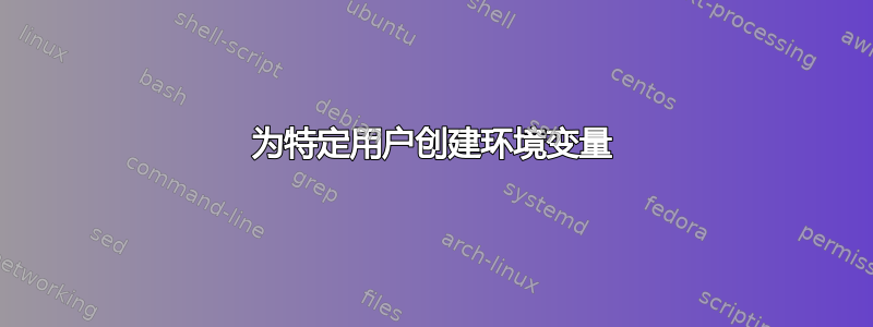 为特定用户创建环境变量