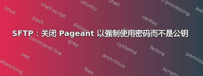 SFTP：关闭 Pageant 以强制使用密码而不是公钥