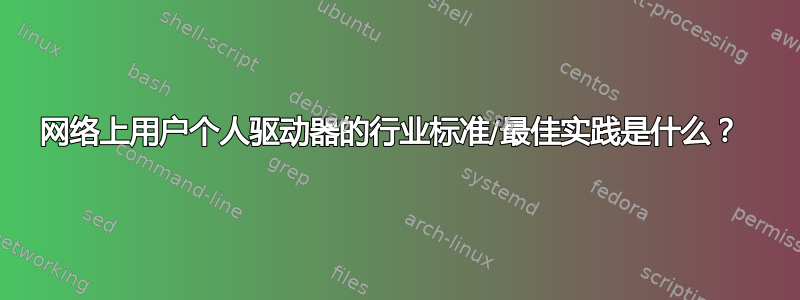 网络上用户个人驱动器的行业标准/最佳实践是什么？ 