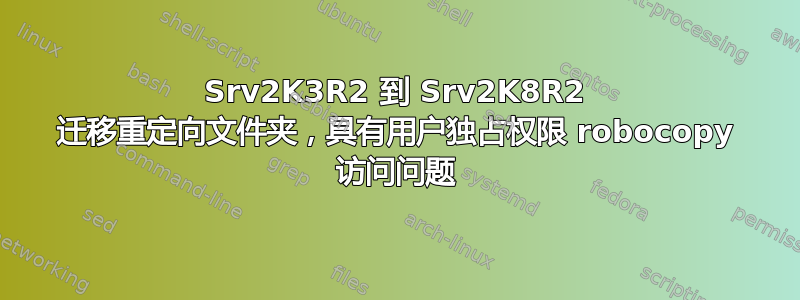 Srv2K3R2 到 Srv2K8R2 迁移重定向文件夹，具有用户独占权限 robocopy 访问问题