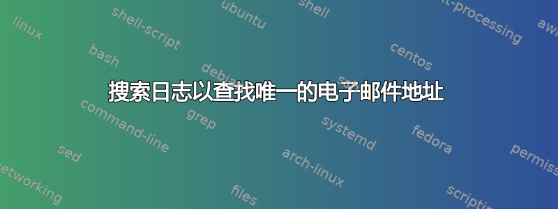 搜索日志以查找唯一的电子邮件地址