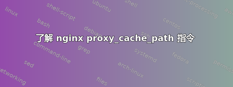 了解 nginx proxy_cache_path 指令