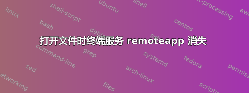 打开文件时终端服务 remoteapp 消失