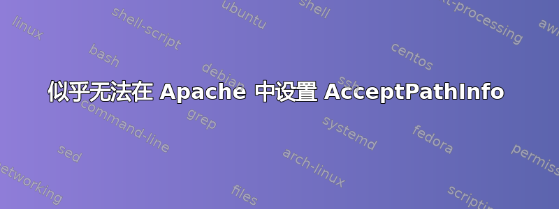 似乎无法在 Apache 中设置 AcceptPathInfo