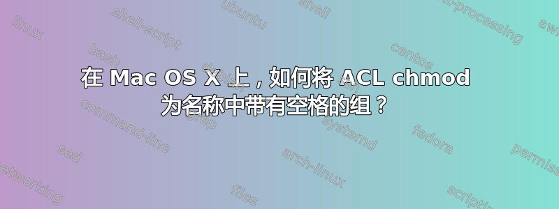 在 Mac OS X 上，如何将 ACL chmod 为名称中带有空格的组？