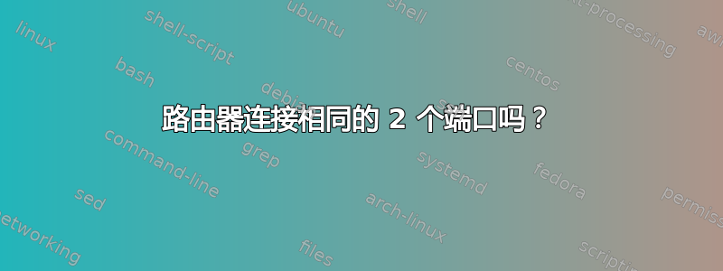 路由器连接相同的 2 个端口吗？