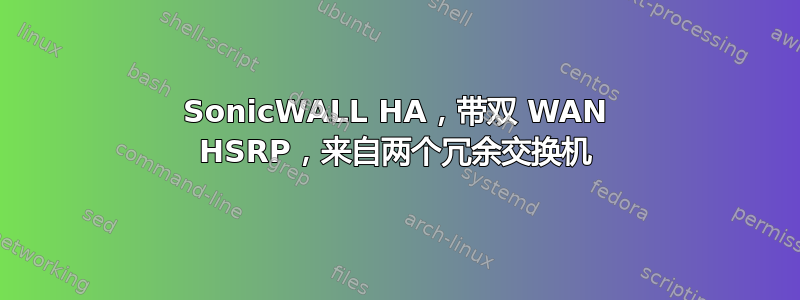 SonicWALL HA，带双 WAN HSRP，来自两个冗余交换机