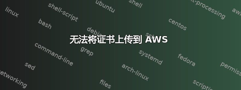 无法将证书上传到 AWS