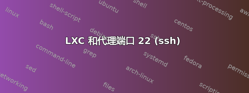 LXC 和代理端口 22 (ssh)