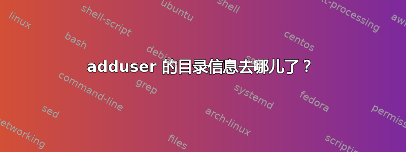 adduser 的目录信息去哪儿了？