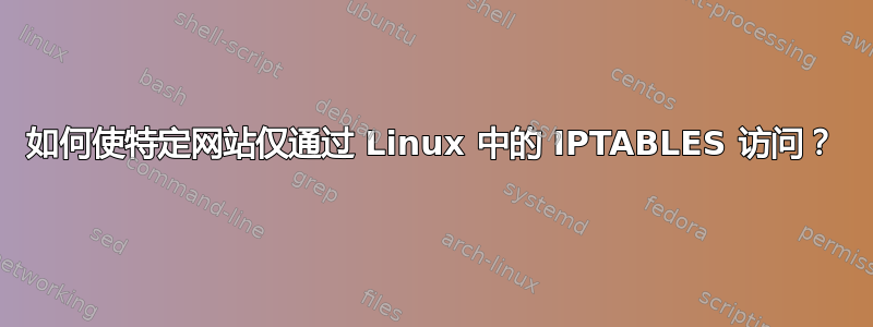 如何使特定网站仅通过 Linux 中的 IPTABLES 访问？