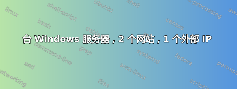 2 台 Windows 服务器，2 个网站，1 个外部 IP 